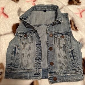 American Eagle Outfitters Blue Denim Vest